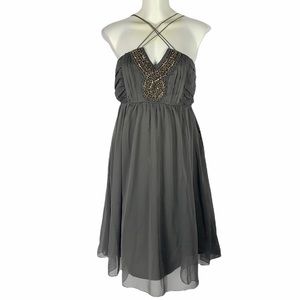 MOTHERHOOD JEWELED GREY DRESS